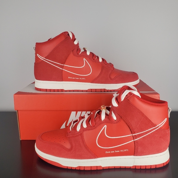 nike dunk high first use sail orange